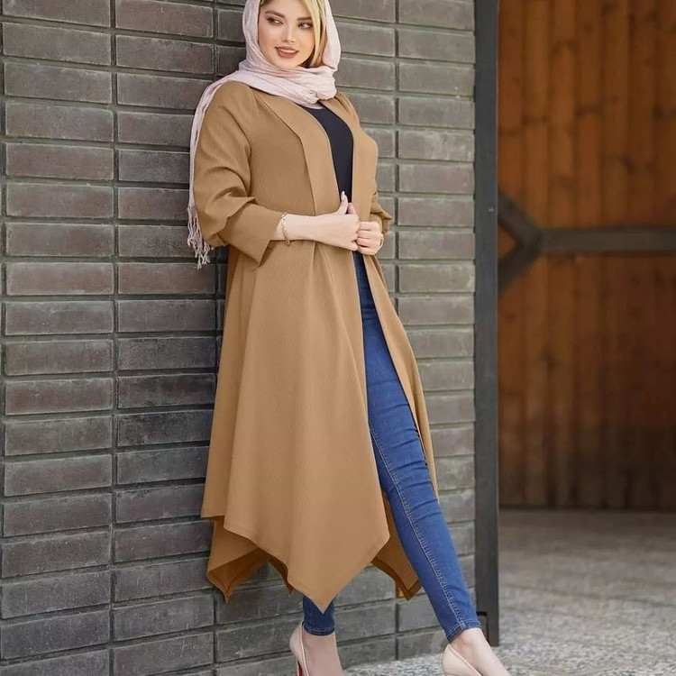 خرید اینترنتی مانتو کرپ حریر ساحل کد 42623