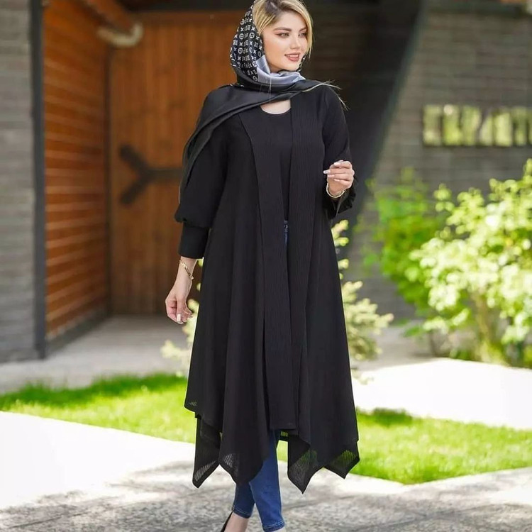 سفارش مانتو کرپ حریر ساحل کد 42623