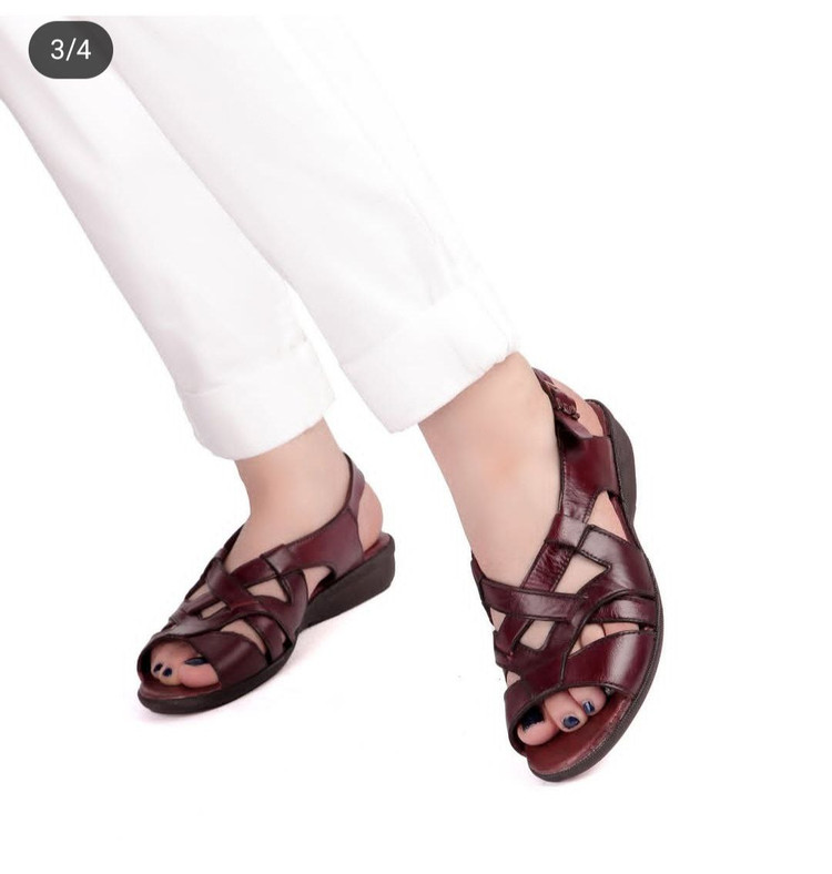 خرید اینترنتی صندل چرم اصل زنانه کد ۳۴۸۵