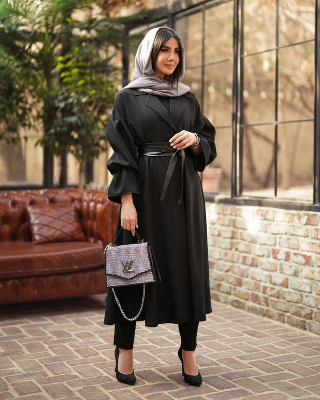 سفارش مانتو بلند تمام کلوش مدل طناز کد 68849