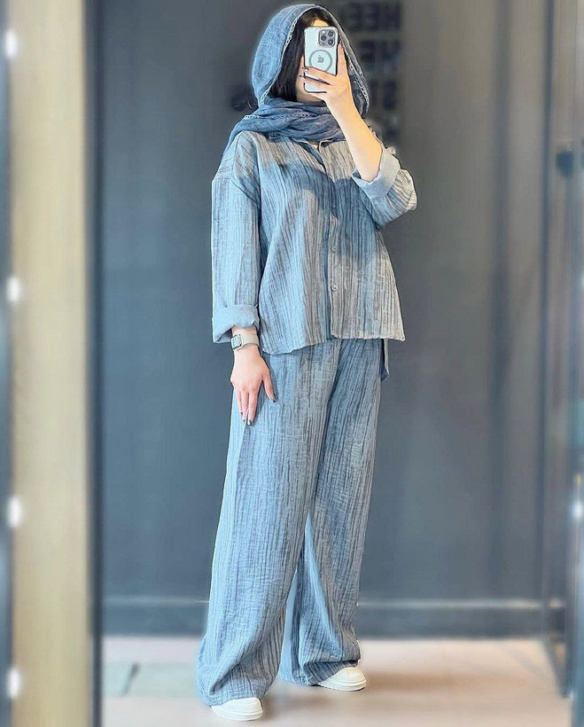 سفارش اینترنتی ست شومیز شلوار گازوئیلی کد 87726