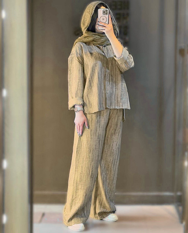 سفارش آنلاین ست شومیز شلوار گازوئیلی کد 87726