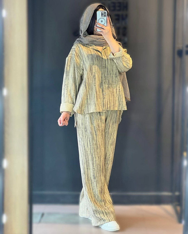 خرید آنلاین ست شومیز شلوار گازوئیلی کد 87726