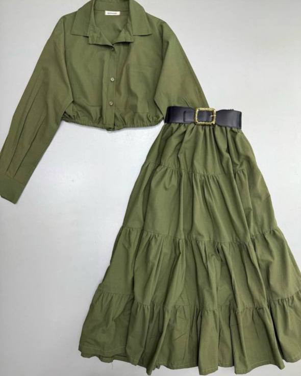 خرید اینترنتی دو تیکه شومیز دامن کد 3526