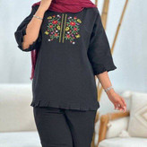 خرید ست شومیز شلوار پرپری کد 100553