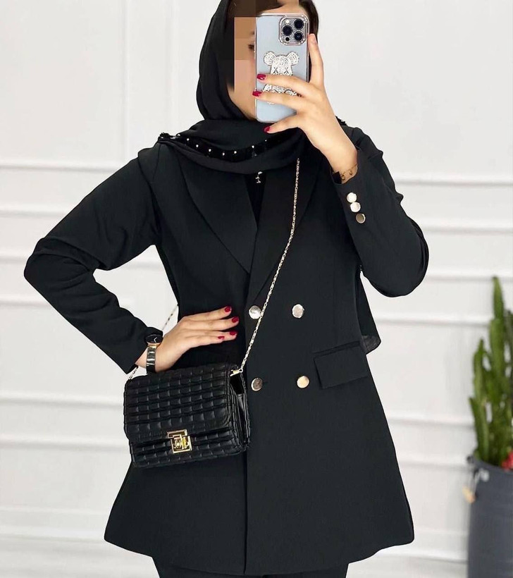 خرید و فروش آنلاین کت و شلوار نگین مشکی 74033