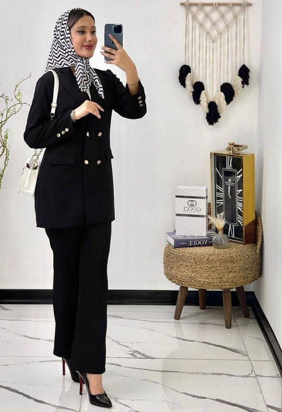 خرید آنلاین کت و شلوار نگین مشکی 74033