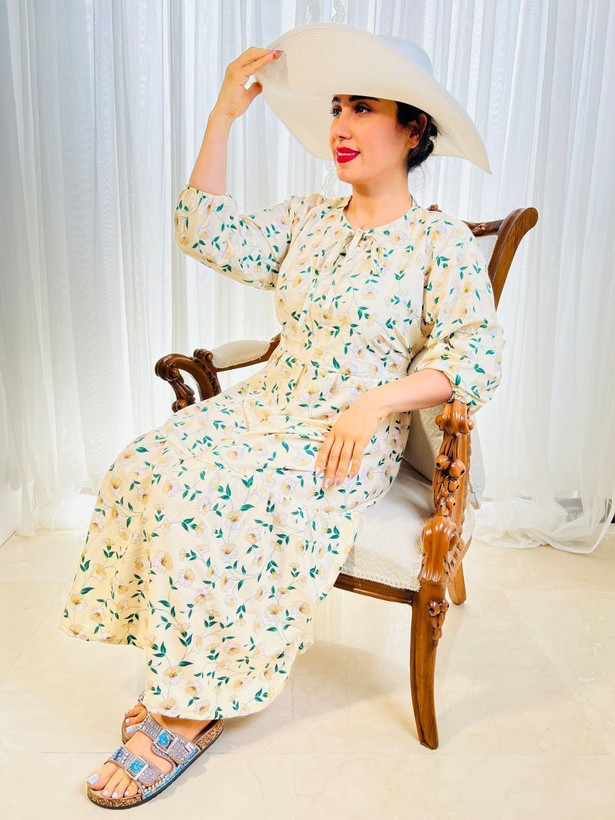 خرید فروش اینترنتی و آنلاین ساحلی گلدار یقه بند86336