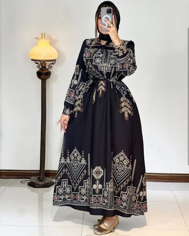 خرید و فروش اینترنتی و آنلاین پیراهن ماکسی کتیبه 89704