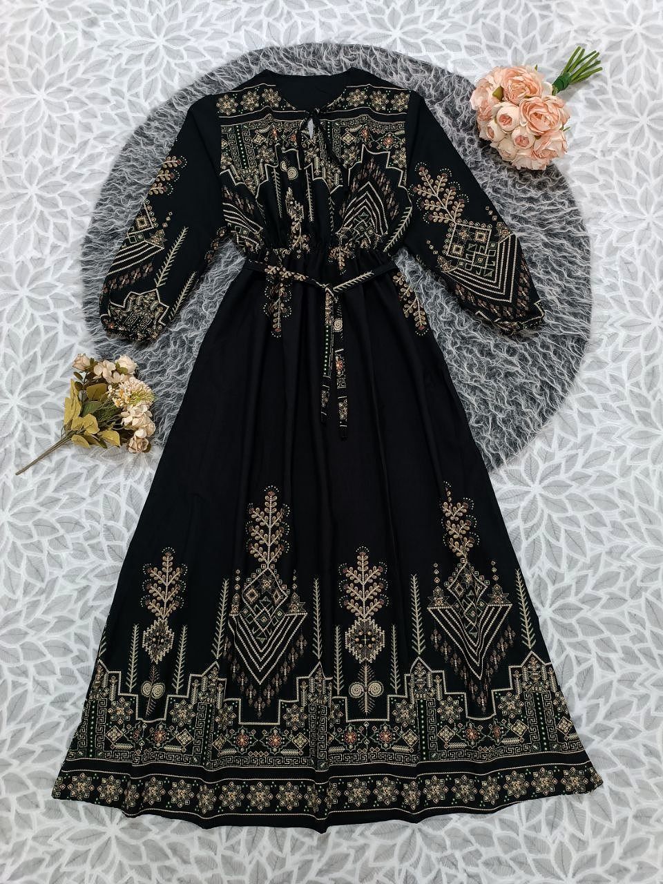 خرید اینترنتی و آنلاین پیراهن ماکسی کتیبه 89704