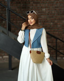 خرید و فروش اینترنتی پیراهن سفید کت جین 89834