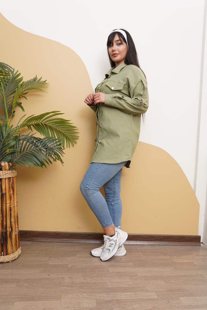 خرید و فروش اینترنتی مانتو کتان کش آستین دکمه ای 85431