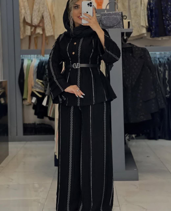 خرید اینترنتی و آنلاین ست شومیز شلوار لاکچری آنلی 37110