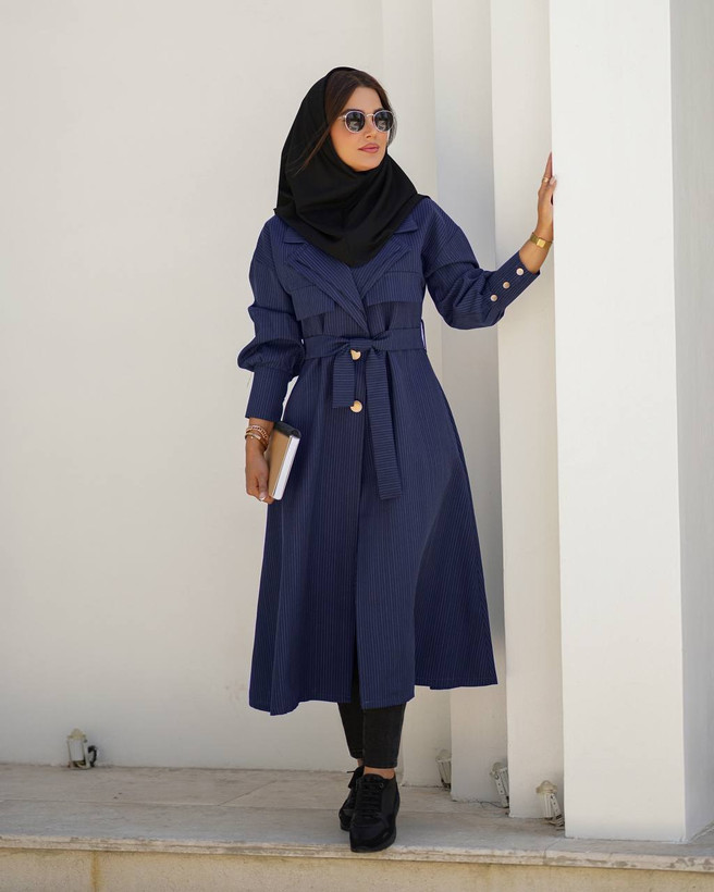 مانتو دو یقه کد 3908