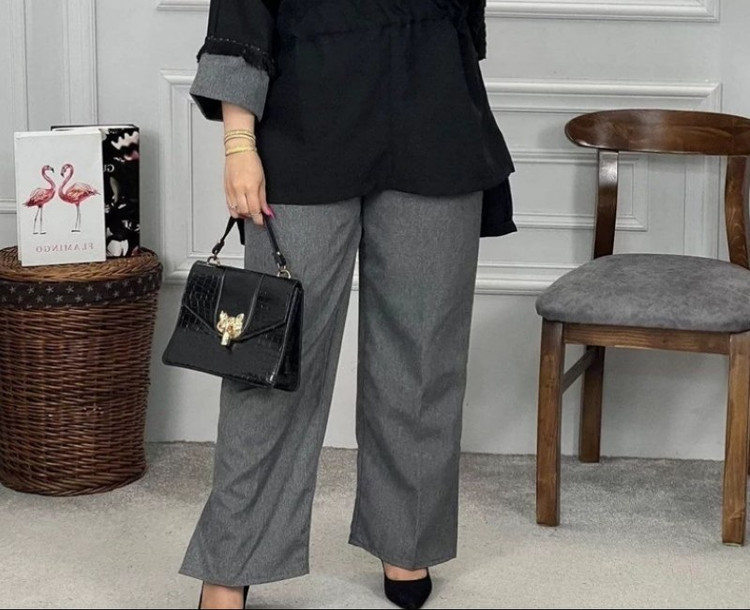 خرید آنلاین شلوار بگ طوسی 93513