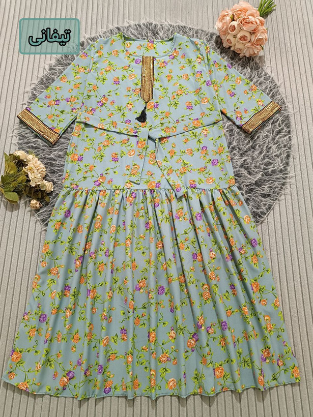 سفارش اینترنتی ساحلی کرپ خرجکار طلایی و منگوله کد 87512