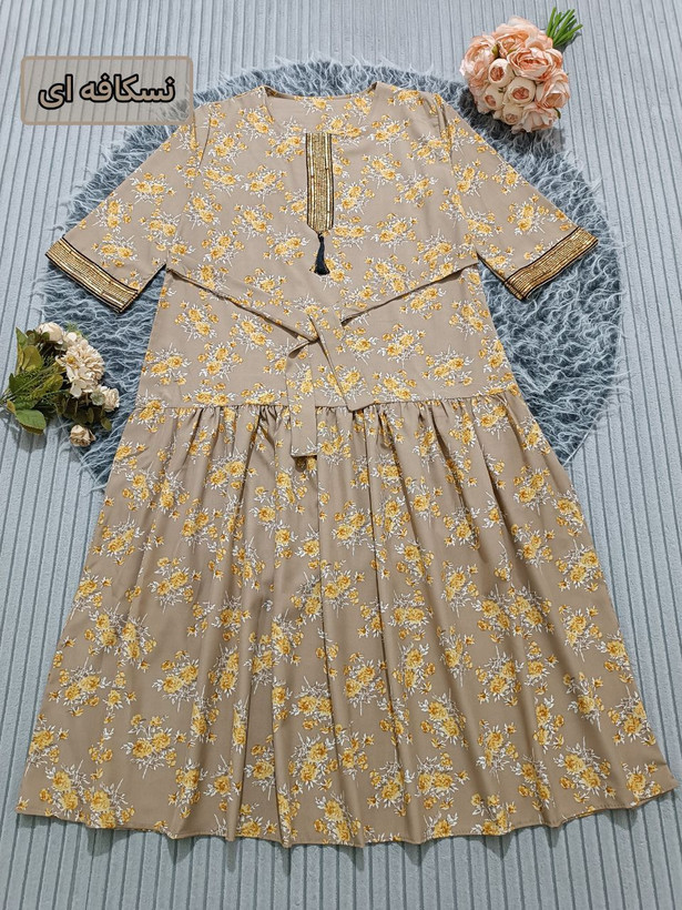 خرید و فروش ساحلی کرپ خرجکار طلایی و منگوله کد 87512