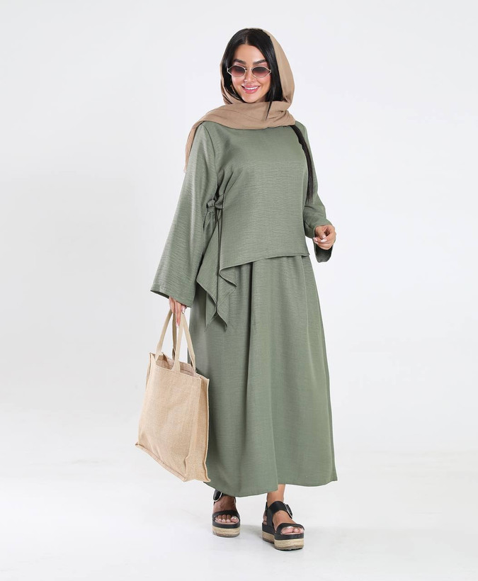 خرید آنلاین بلیز دامن کنار گره ای سوفیا 4024