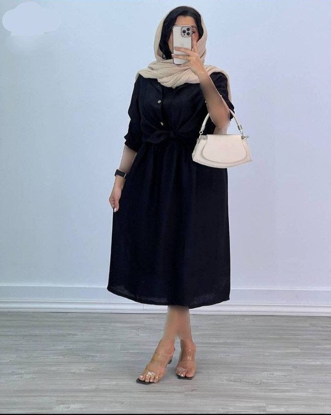 خرید اینترنتی و آنلاین ست شومیز جلو گره ای و سارافون تارا75580