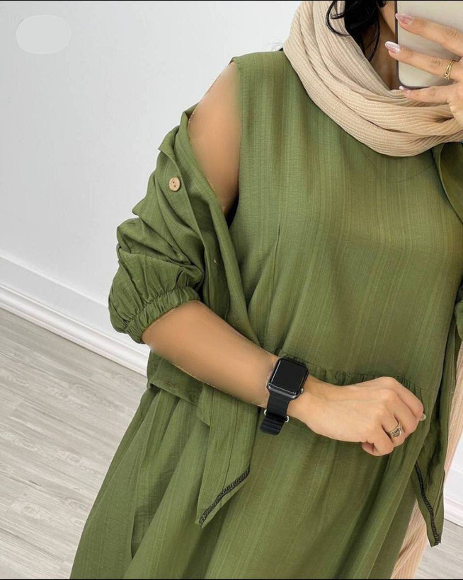 خرید ست شومیز جلو گره ای و سارافون تارا75580