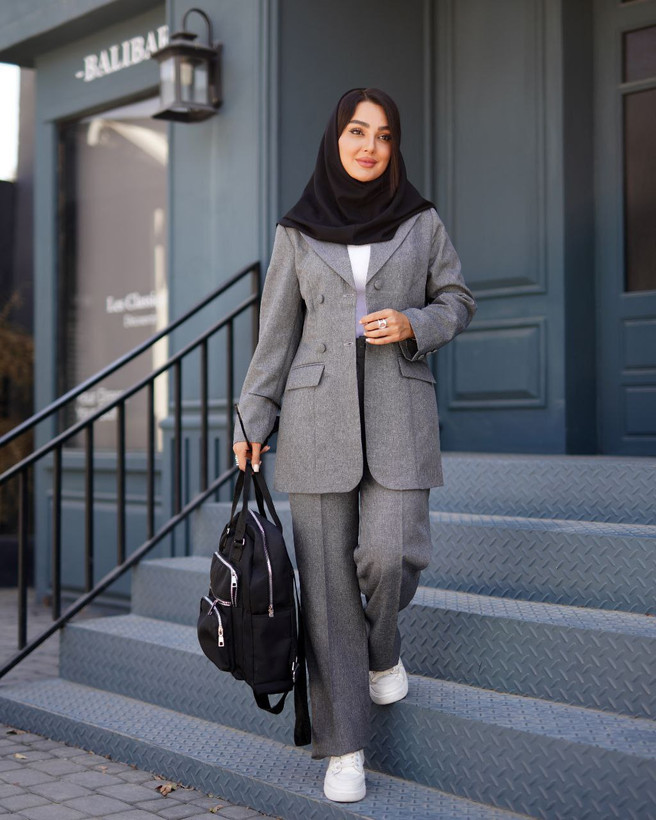 خرید اینترنتی ست کت شلوار شیک اداری هستی 37172