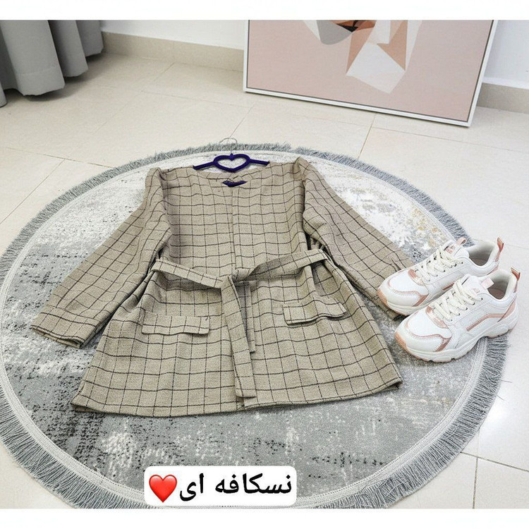 خرید اینترنتی و آنلاین مانتو کتی چهارخونه پاییزه کد 37185