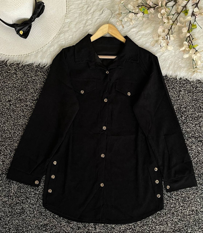 خرید مانتو مخمل بغل دکمه کد 78391