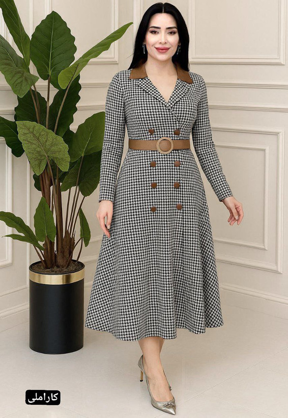 خرید اینترنتی مانتو پاییزی ریزان کد 94465