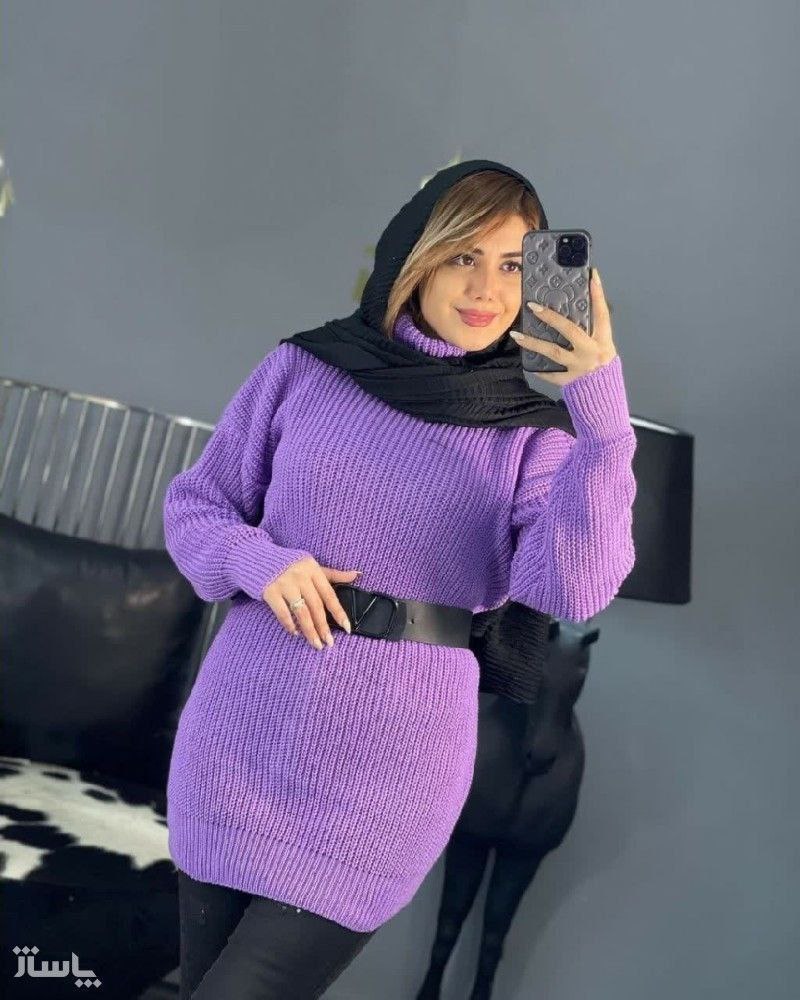 خرید اینترنتی بافت یقه شل مدل بانو کد 54610