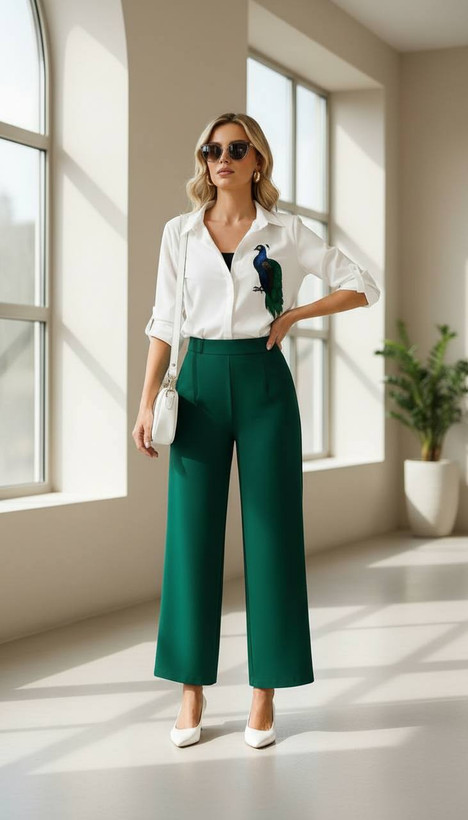 سفارش آنلاین شومیز شلوار طرح طاووس کد 94851