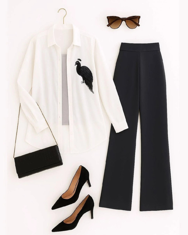 خرید شومیز شلوار طرح طاووس کد 94851