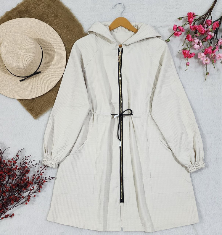 مشاهده قیمت و سفارش بارونی بلند کلاهدار سانتانا کد 94323