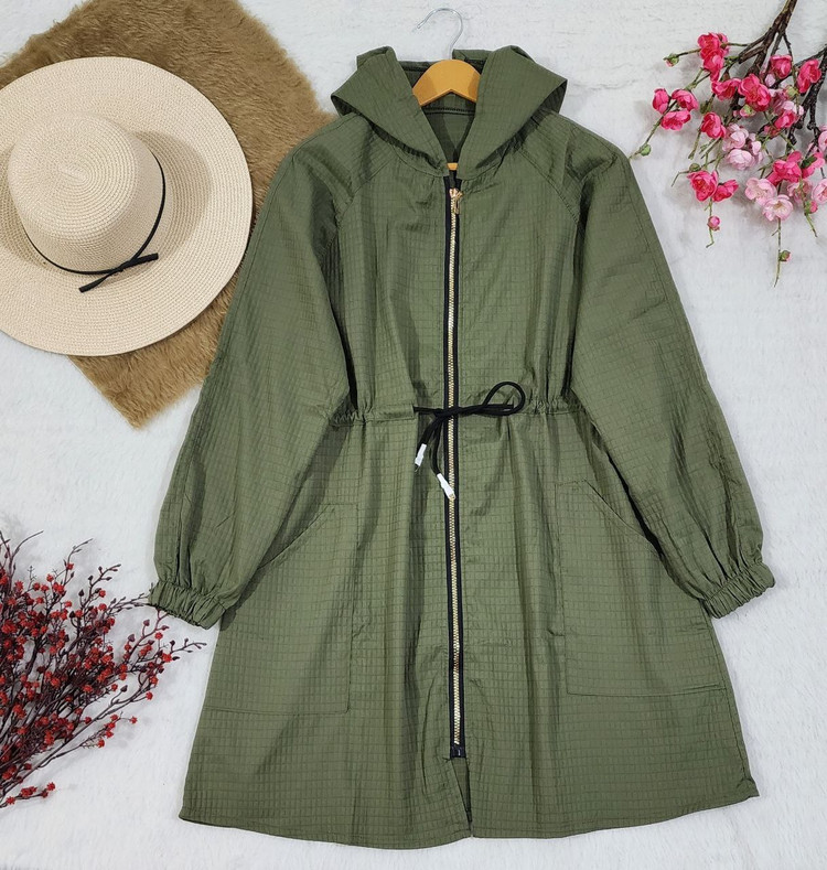 سفارش اینترنتی بارونی بلند کلاهدار سانتانا کد 94323