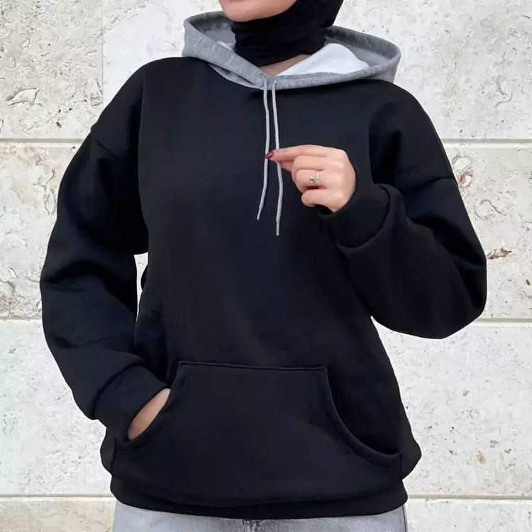 خرید هودی کلاه ملانژ کد 100736