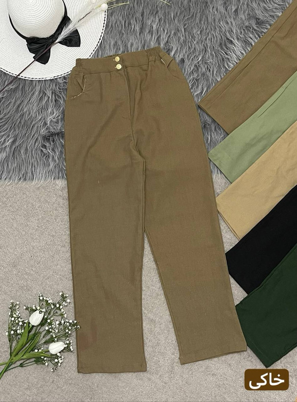 سفارش اینترنتی و آنلاین شلوار نیم بگ کتان کد 76286