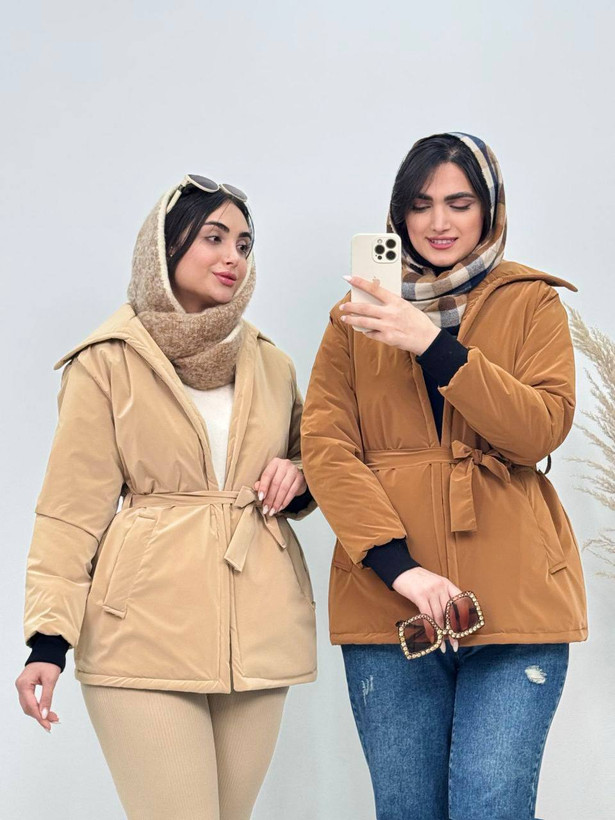 سفارش کاپشن سیلیکونی یقه پهن زمستانه کد 94884