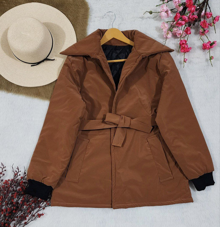 سفارش آنلاین کاپشن سیلیکونی یقه پهن زمستانه کد 94884