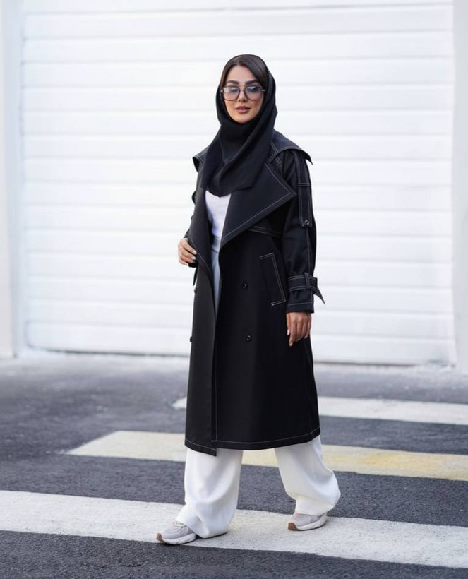 خرید بارونی بلند دمسه دوزی آستردار کد ۴۳۰۳