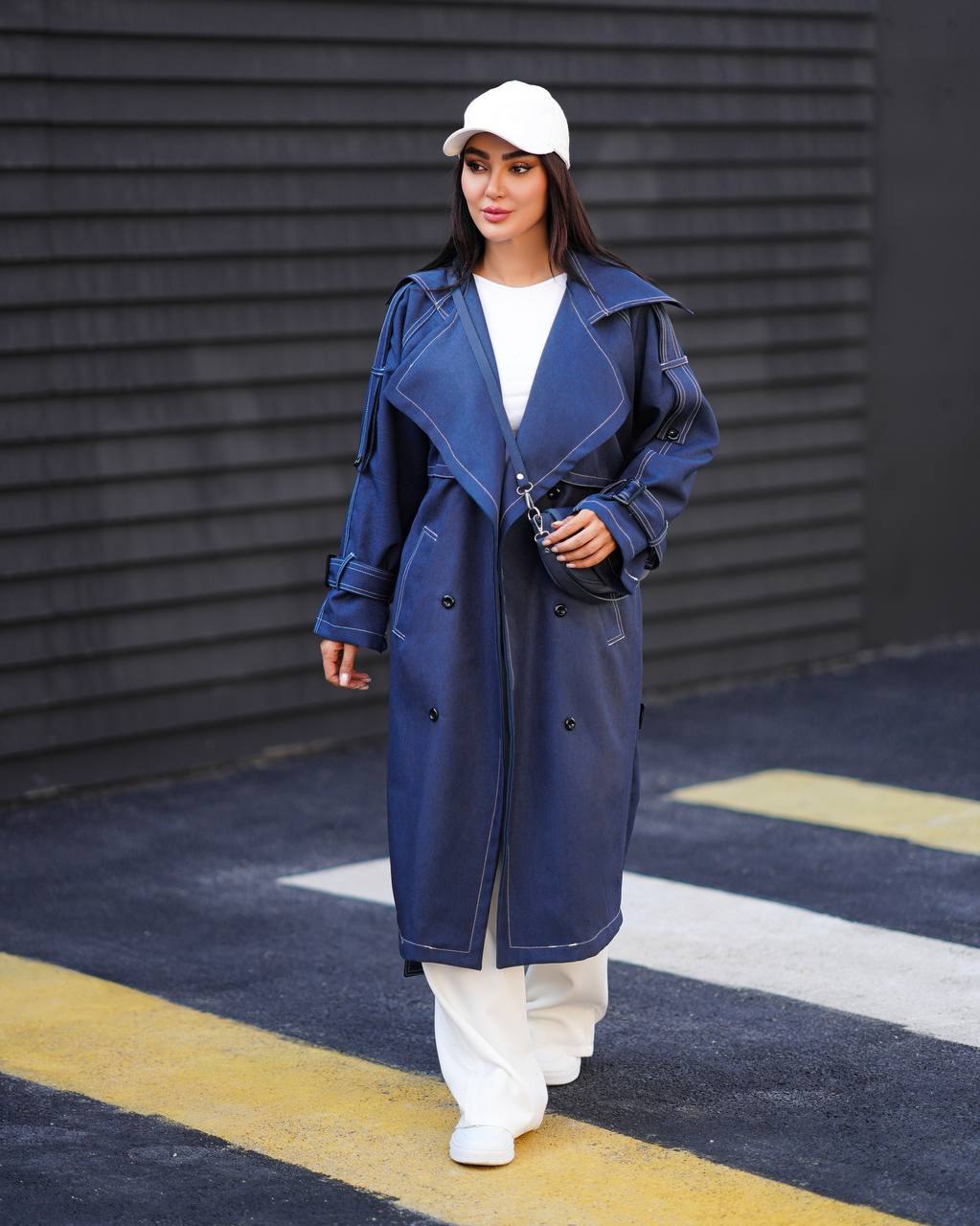 خرید و سفارش بارونی بلند دمسه دوزی آستردار کد ۴۳۰۳