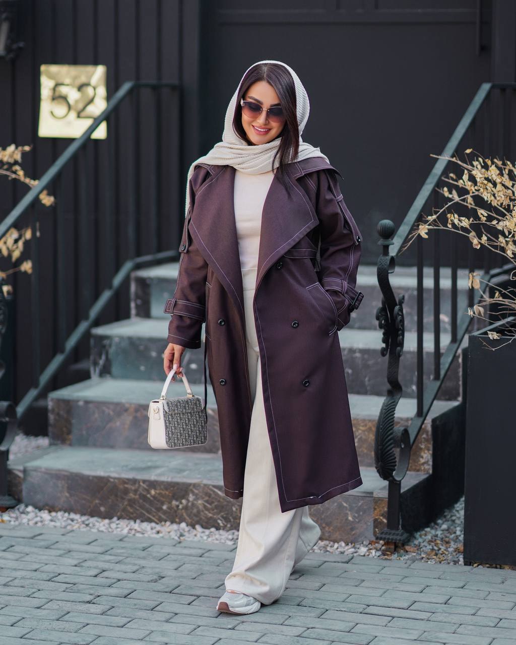 سفارش بارونی بلند دمسه دوزی آستردار کد ۴۳۰۳