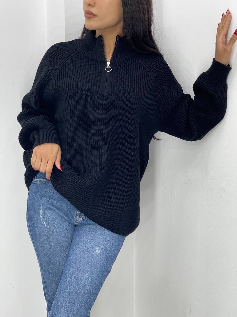 سفارش بلوز بافت نیم زیپ کد 1122