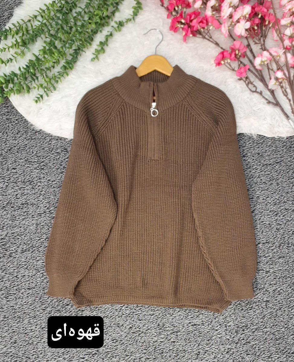 خرید آنلاین بلوز بافت نیم زیپ کد 1122