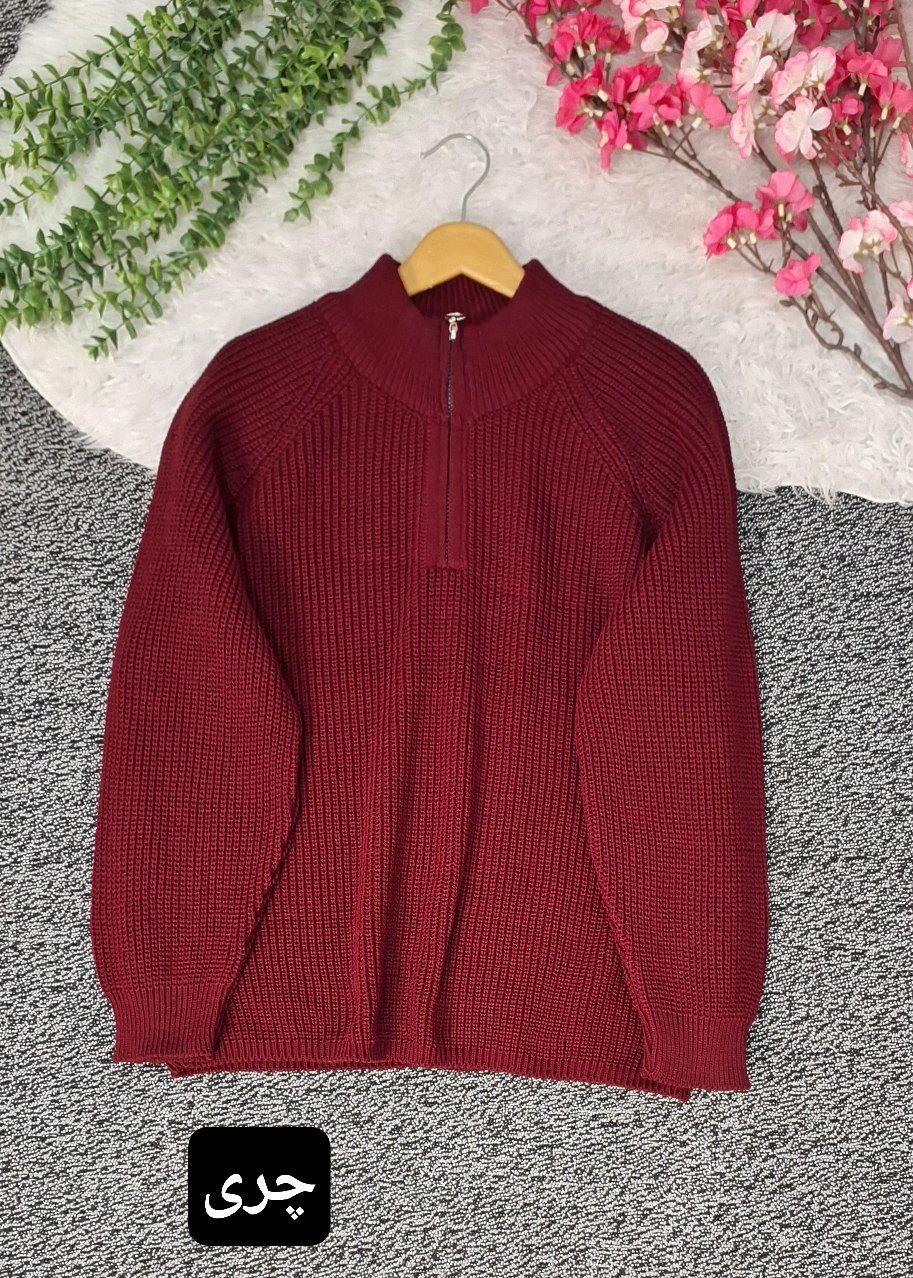سفارش و خرید بلوز بافت نیم زیپ کد 1122