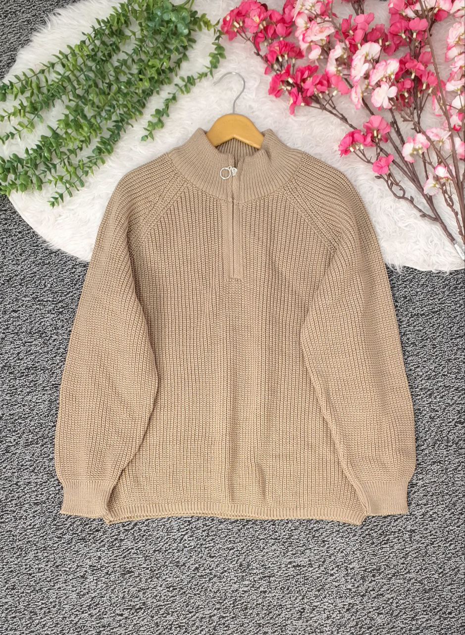 مشاهده قیمت و خرید بلوز بافت نیم زیپ کد 1122