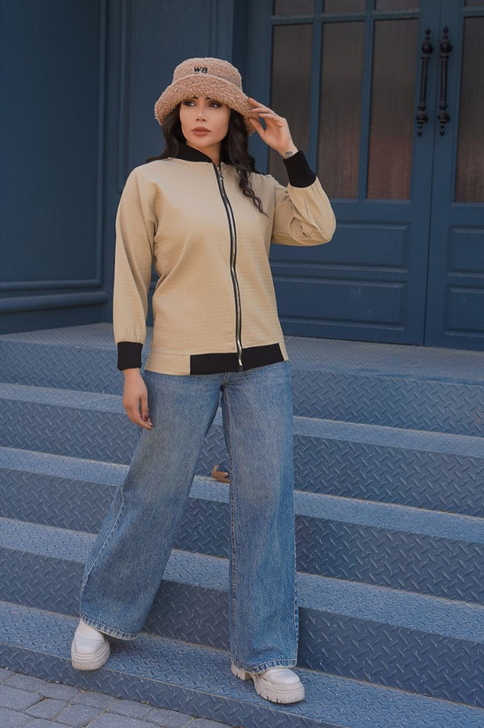 سفارش سوییشرت جلو زیپ ضد آب پاییزه کد 95005