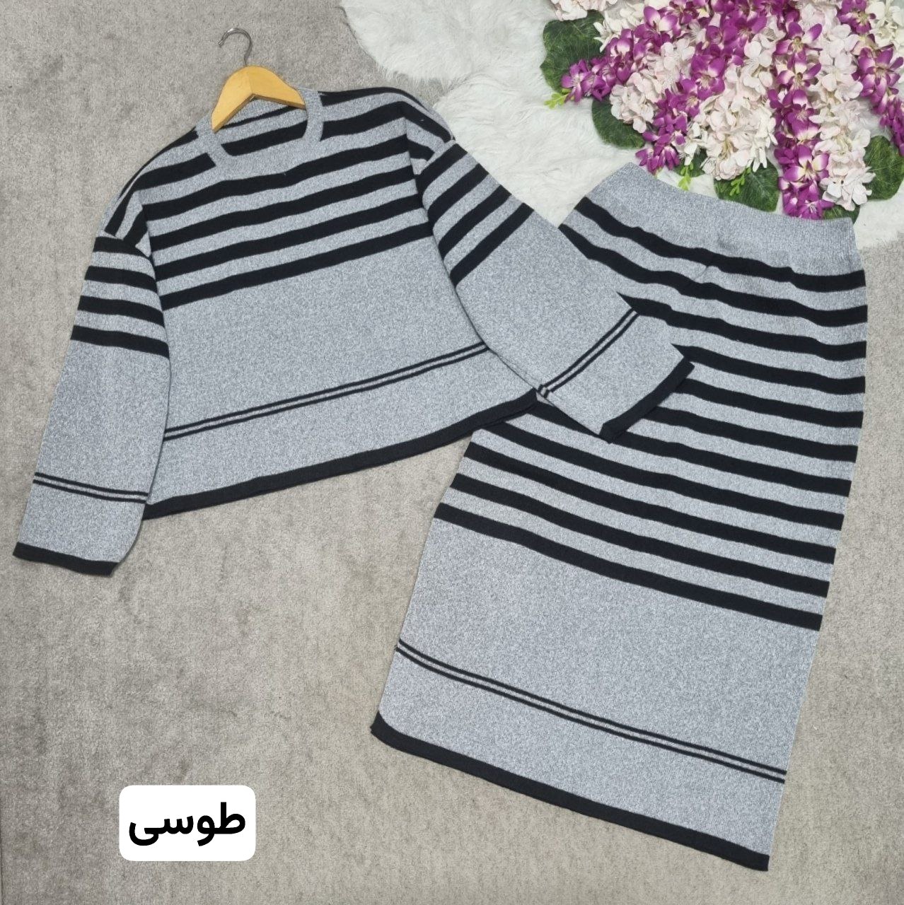 مشاهده قیمت و خرید ست بلوز دامن بافت خورشید کد 43664