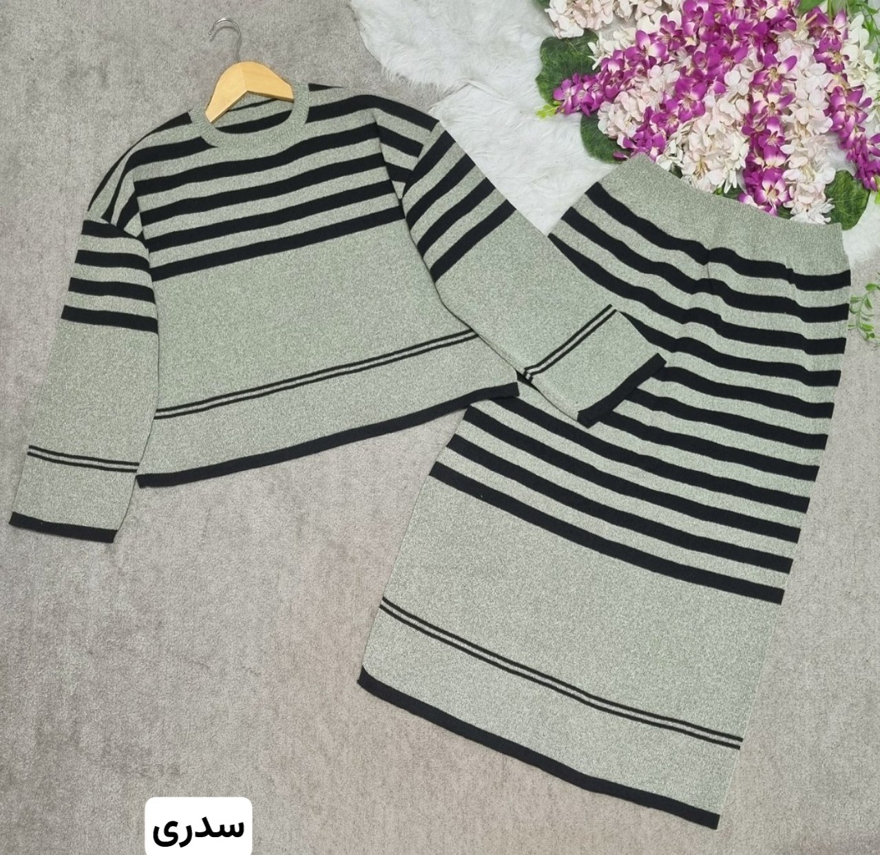 خرید آنلاین ست بلوز دامن بافت خورشید کد 43664