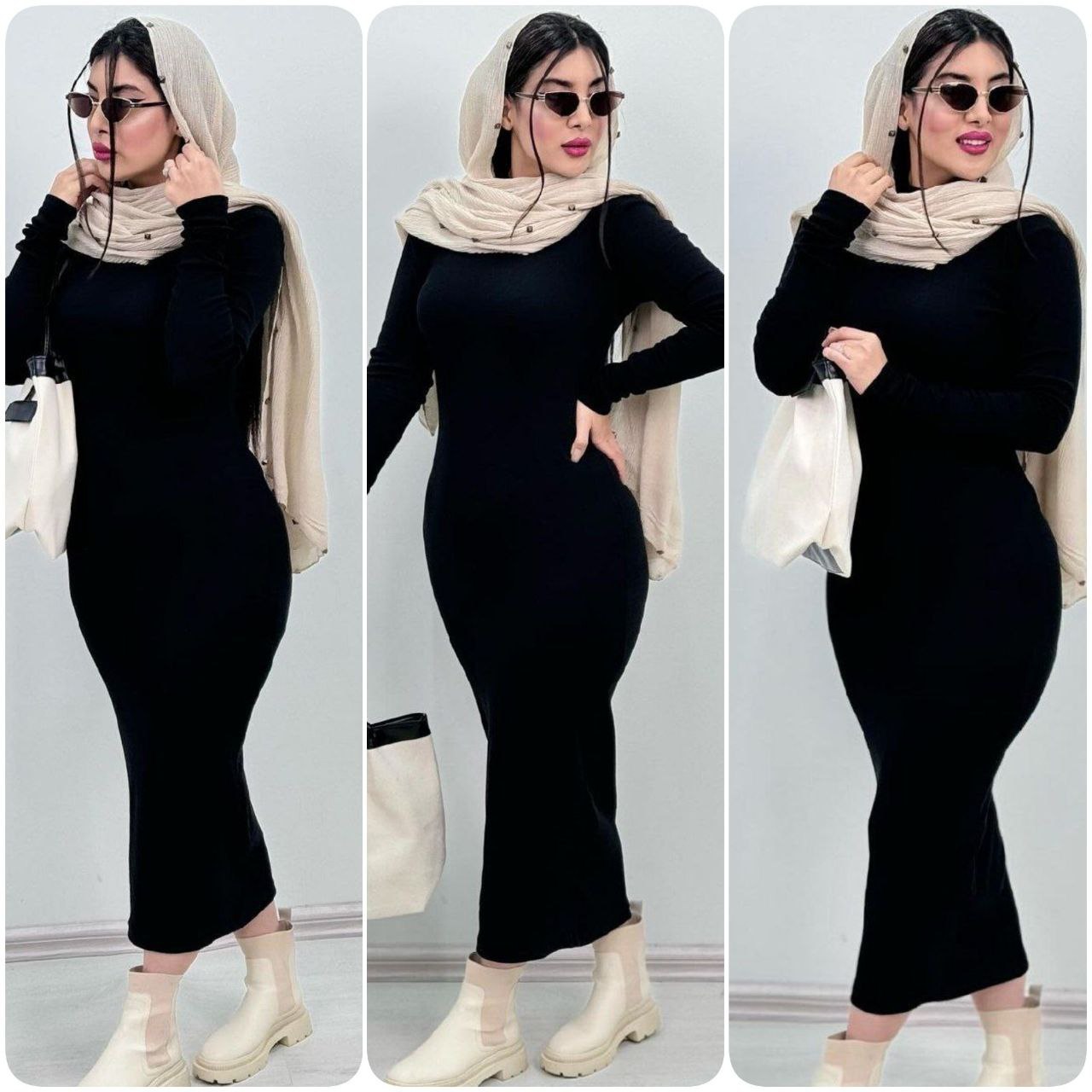 خرید زیرمانتویی ماکسی یقه اسکی کد 58965