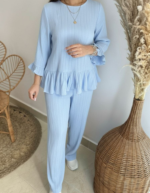 خرید اینترنتی بلوز شلوار رزالین کد 99552