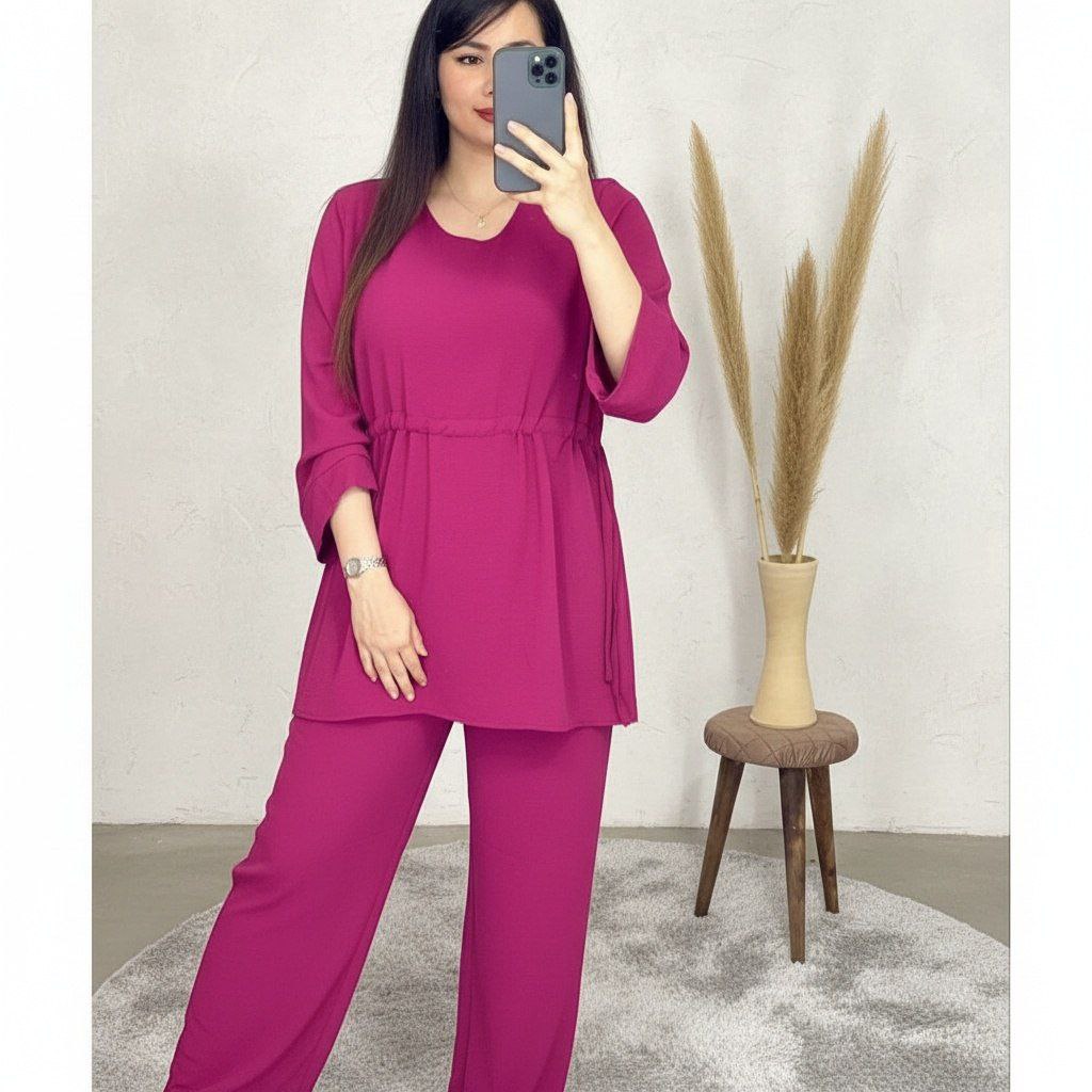 سفارش اینترنتی تونیک شلوار رز کد 99537